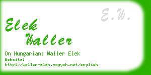 elek waller business card